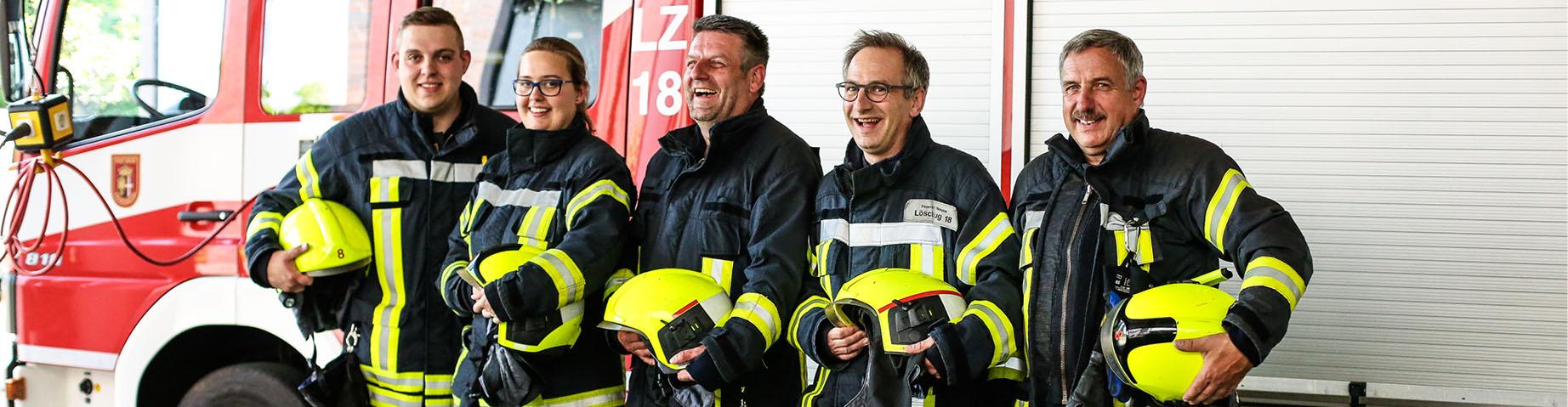 Eine Truppe der Freiwilligen Feuerwehr.